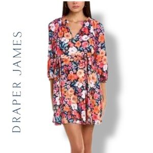 Draper James Kellie Babydoll Dress in Nassau Navy Multi Floral - Size S